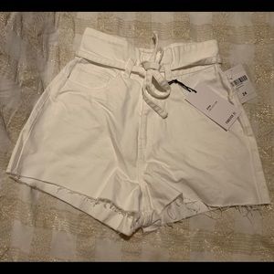 Paperbag Denim Shorts